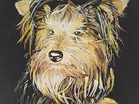 IMG 20220714 184951  Niet te koop - Eigen hond, aquarel metalic, 20x30 cm