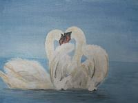 PICT2174  Zwanenromance, acryl, 40x30 cm