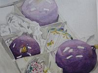 IMG 0922  Kerstballen, aquarel, 30x40 cm