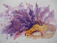 IMG 4255  Venitiaans masker, aquarel, 23x16 cm