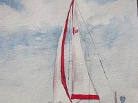 IMG 1664  Zeilboot, aquarel, 17x25 cm