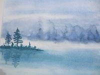 IMG 1917  Mistig water, aquarel, 26x23 cm