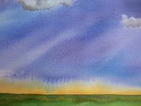 IMG 4239  Zonnegloed, aquarel, 26,5x17 cm