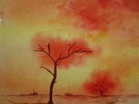 IMG 4247  Afrika landschap, aquarel, 23,5x20 cm