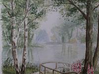 PICT2241  Verkocht-Boslandschap, aquarel, 40x50 cm