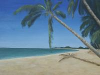 PICT2824  Palmenstrand, acryl, 40x30 cm