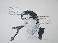 IMG 1646  Guus Meeuwis met Brabant lied, aquarel, 41x31 cm, ingelijst 60x50 cm